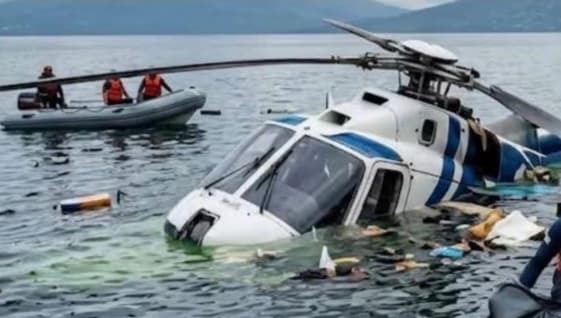 Helicóptero se accidenta en Lago de Atitlán